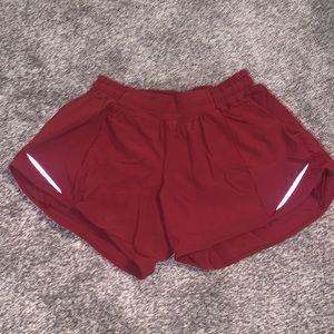 Burnt red lululemon shorts